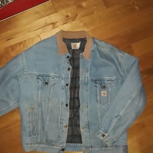 Carhartt washed denim corduroy collared jacket